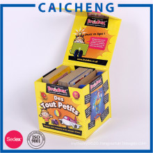 Lid hinged base with extend flap rigid paper print box for play card